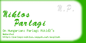 miklos parlagi business card